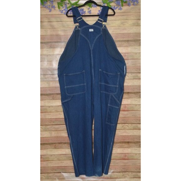 Classic Liberty Denim Bib Overalls Mens Size 52X30 Denim Blue Relax Workwear - Picture 5 of 10
